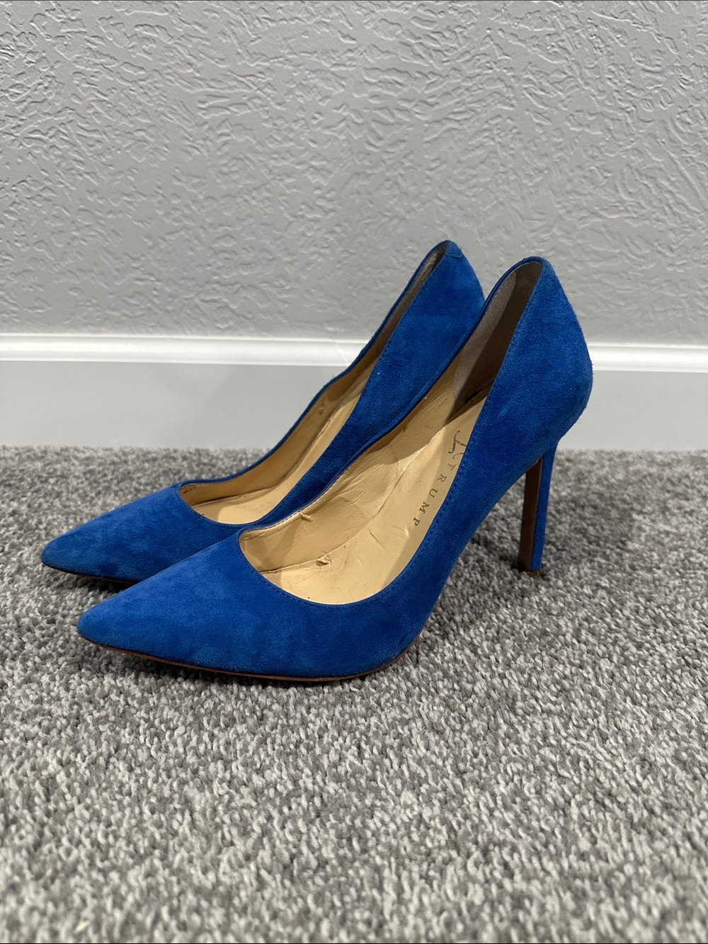 Ivanka Trump Royal Blue Suede Pointed-Toe Stiletto Pumps